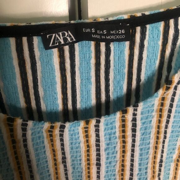 ZARA blue and orange striped tank - Picture 2 of 6